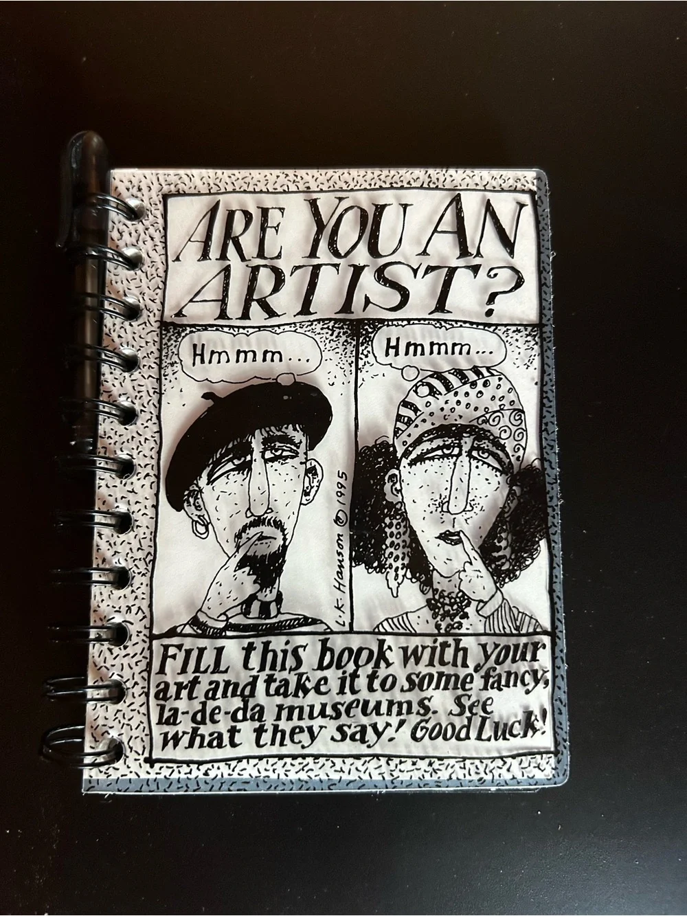 Are You An Artist? Black & White Decorative Sketchbook with Small Pen